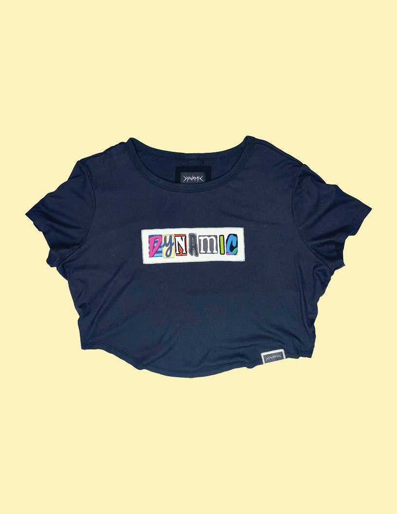 Logo Patchwork Cropped Tee — Women's XL