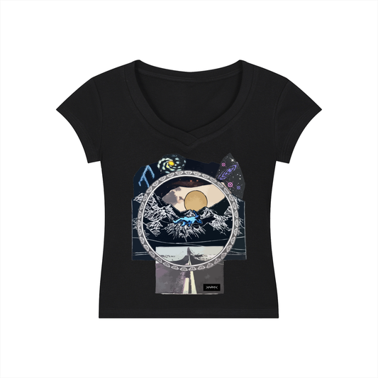 "Static Chaos" — Graphic V-Neck T-Shirt